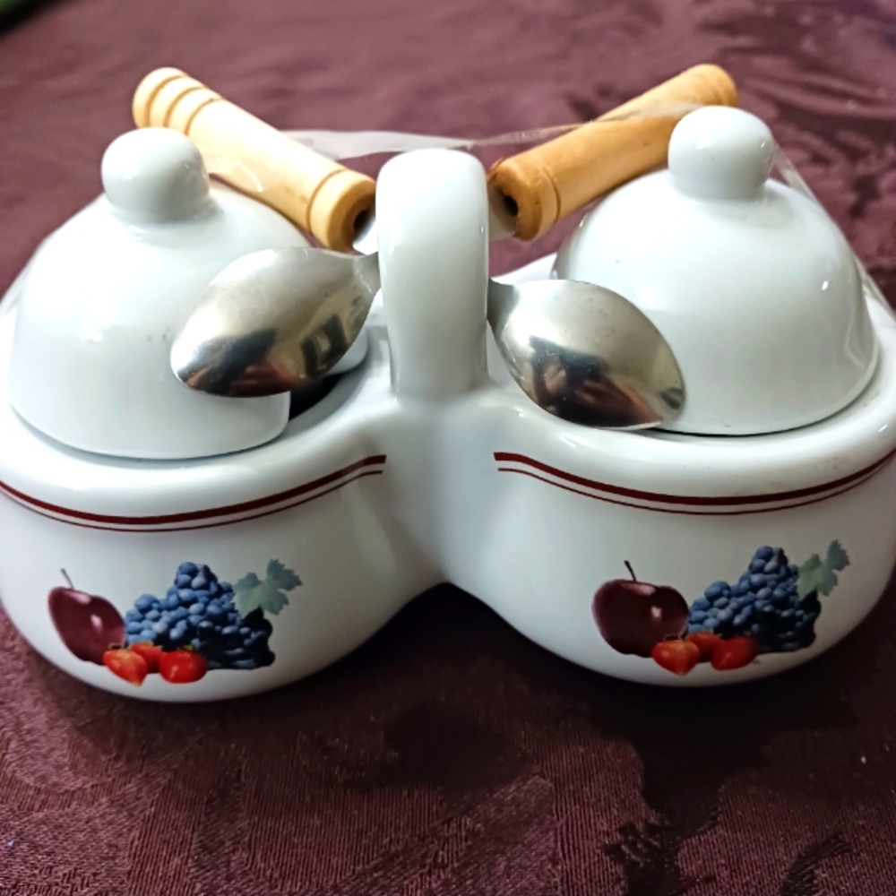 NWOT Houston Harvest Jam Jelly servers New Never used ceramic